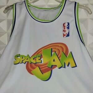 Space Jam TUNE SQUAD #96 Vintage White NBA Basketball Jersey Adult Large 🏀